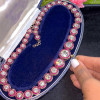 90ctw Halo Ruby White Sapphire Statement Necklace