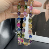 116ctw Cushion Cut Multicolor Sapphire Statement Necklace