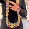 116ctw Cushion Cut Multicolor Sapphire Statement Necklace
