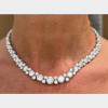 46ctw Round Cut White Sapphire Tennis Necklace