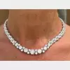 46ctw Round Cut White Sapphire Tennis Necklace