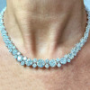 46ctw Round Cut White Sapphire Tennis Necklace