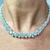 46ctw Round Cut White Sapphire Tennis Necklace