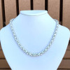 46ctw Round Cut White Sapphire Tennis Necklace