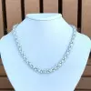46ctw Round Cut White Sapphire Tennis Necklace
