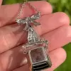 20ct Aquamarine Art Deco Bowknot Pendant Necklace