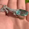 20ct Aquamarine Art Deco Bowknot Pendant Necklace