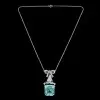20ct Aquamarine Art Deco Bowknot Pendant Necklace