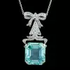 20ct Aquamarine Art Deco Bowknot Pendant Necklace