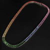 90ctw Classic Emerald Cut Multicolor Rainbow Satatement Necklace