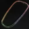 90ctw Classic Emerald Cut Multicolor Rainbow Satatement Necklace