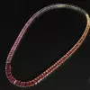90ctw Classic Emerald Cut Multicolor Rainbow Satatement Necklace