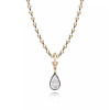 Antique 9ct Pear Cut White Sapphire Button Necklace