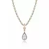 Antique 9ct Pear Cut White Sapphire Button Necklace