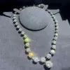 75ctw Round Cut White Sapphire Statement Necklace