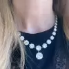 75ctw Round Cut White Sapphire Statement Necklace
