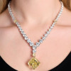 90ctw White and Cushion Cut Yellow Sapphire Statement Necklace