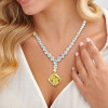 90ctw White and Cushion Cut Yellow Sapphire Statement Necklace