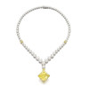 90ctw White and Cushion Cut Yellow Sapphire Statement Necklace