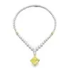 90ctw White and Cushion Cut Yellow Sapphire Statement Necklace