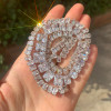 45ctw Cushion Cut White Sapphire Riviera Necklace