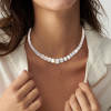 45ctw Cushion Cut White Sapphire Riviera Necklace
