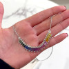 20ctw Emerald Cut Multicolor Sapphire Pendant Necklace