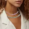 56ctw Heart Cut Multicolor Sapphire Rainbow Necklace