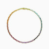 56ctw Heart Cut Multicolor Sapphire Rainbow Necklace