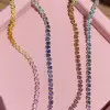 56ctw Heart Cut Multicolor Sapphire Rainbow Necklace