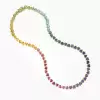 56ctw Heart Cut Multicolor Sapphire Rainbow Necklace