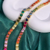 35ctw Round Multicolor Sapphire Rainbow Tennis Necklace
