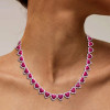 39ctw Halo Paved Heart Statement Necklace