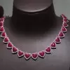 39ctw Halo Paved Heart Statement Necklace