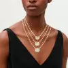 Double Bubble Bezel Pendant Ball Chain Everyday Necklace