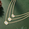 Double Bubble Bezel Pendant Ball Chain Everyday Necklace