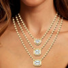 Double Bubble Bezel Pendant Ball Chain Everyday Necklace