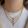 Double Bubble Bezel Pendant Ball Chain Everyday Necklace