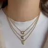 Double Bubble Bezel Pendant Ball Chain Everyday Necklace