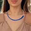 60ctw Pear Cut Tanzanite Blue Sapphire Statement Necklace