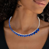 60ctw Pear Cut Tanzanite Blue Sapphire Statement Necklace