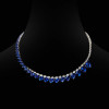 60ctw Pear Cut Tanzanite Blue Sapphire Statement Necklace