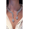 120ctw Pear Cut White Sapphire Two-Row Statement Necklace