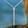 White Sapphire Adjustable Bolo Necklace Two-piece Jewelry Set