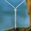 White Sapphire Adjustable Bolo Necklace Two-piece Jewelry Set
