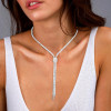 36ctw Emerald Cut White Sapphire Bolo Statement Necklace