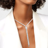 36ctw Emerald Cut White Sapphire Bolo Statement Necklace