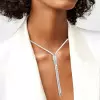 36ctw Emerald Cut White Sapphire Bolo Statement Necklace