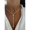 36ctw Emerald Cut White Sapphire Bolo Statement Necklace