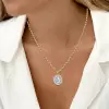 5.7ct Pear Cut White Sapphire Chain Link Necklace